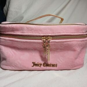 Juicy Couture Blush Pink Cosmetic Bag with Gold Accents